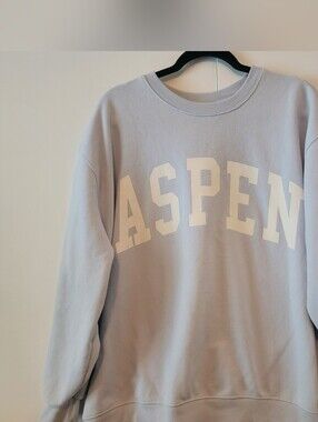 Aspen Graphic Crewneck Sweatshirt - Light Blue